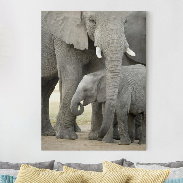 Quadri su tela con elefanti Elefante e amore