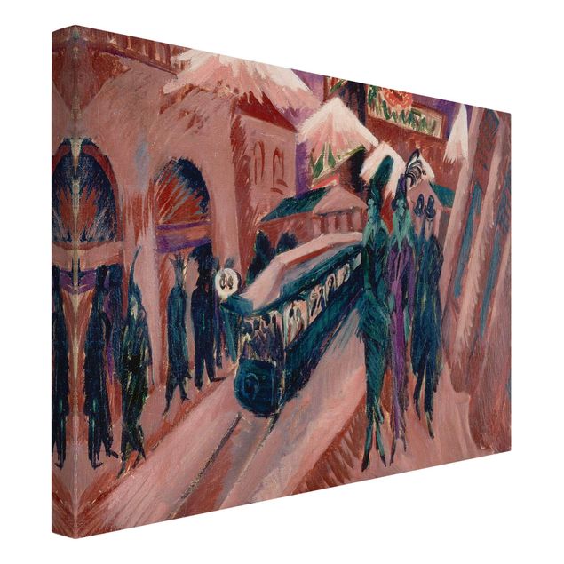Riproduzione quadri famosi Ernst Ludwig Kirchner - Via Leipziger con treno elettrico
