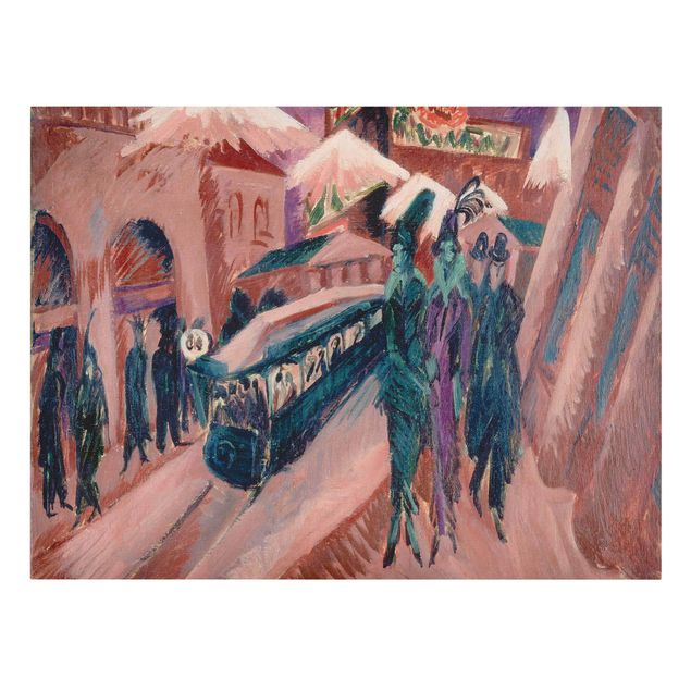 Riproduzione quadri su tela Ernst Ludwig Kirchner - Via Leipziger con treno elettrico
