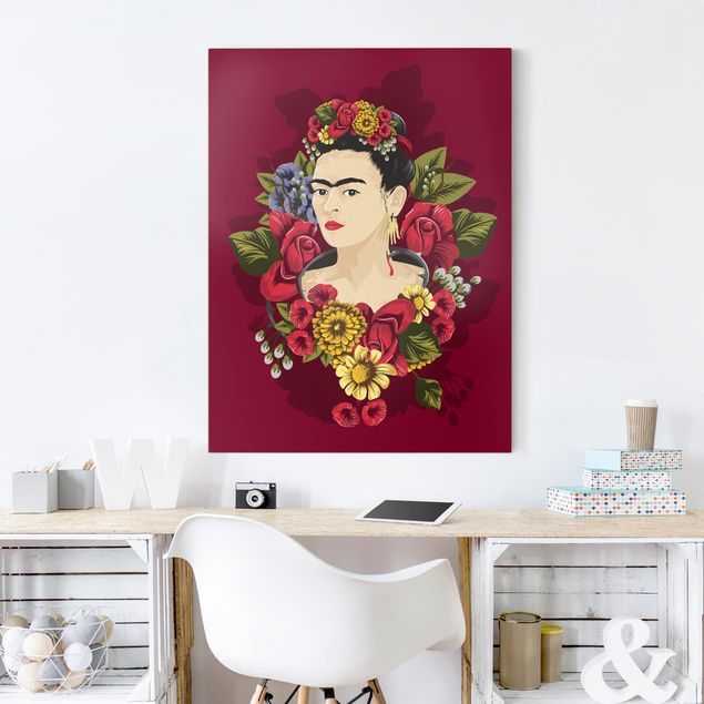 Quadri su tela con rose Frida Kahlo - Rose