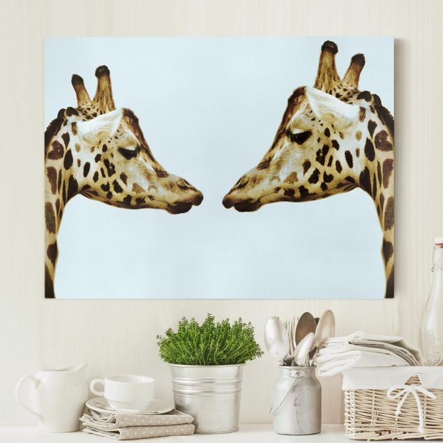 Quadri su tela con giraffe Giraffe innamorate