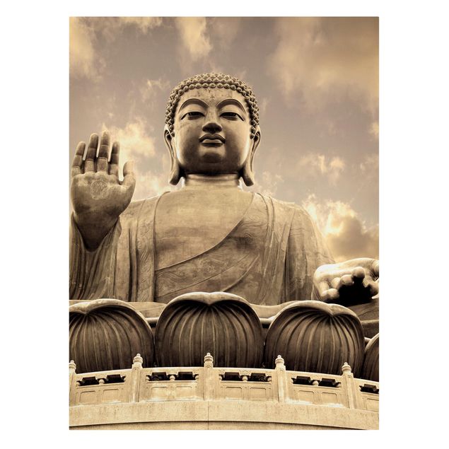 Stampa su tela Grande Buddha in seppia
