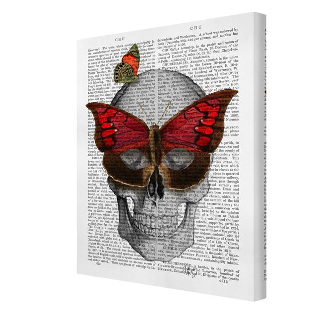 Quadri rossi Lettura spaventosa - Maschera a farfalla