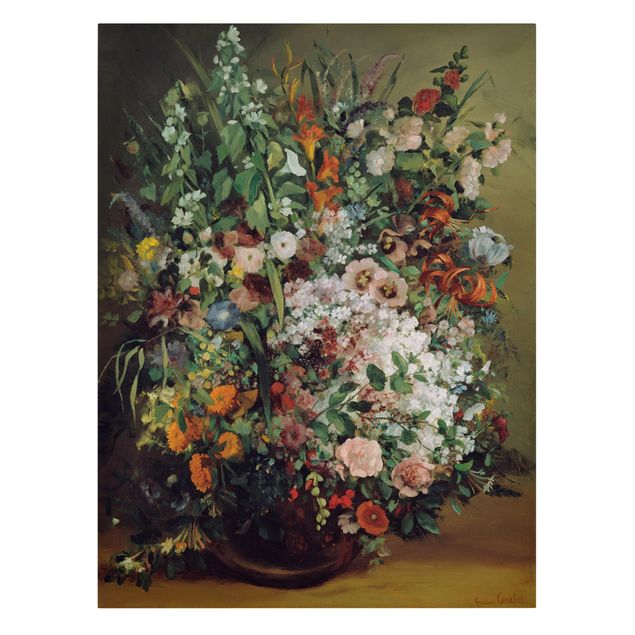 Quadro moderno Gustave Courbet - Bouquet di fiori in un vaso