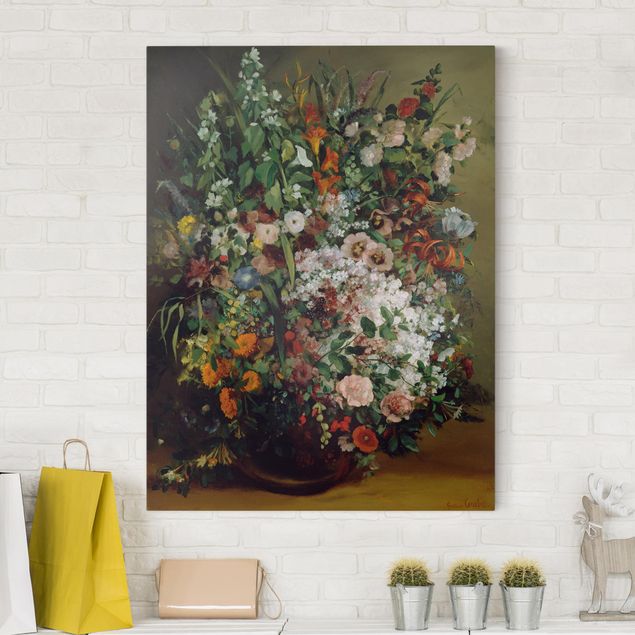 Stampe quadri famosi Gustave Courbet - Bouquet di fiori in un vaso