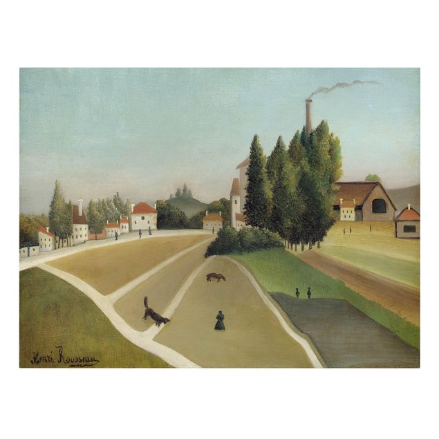 Riproduzione quadri famosi Henri Rousseau - Paesaggio con fabbrica
