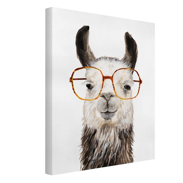 Quadri su tela animali Hip Lama con occhiali IV