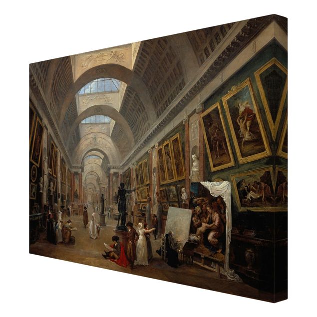 Ritratto quadro Hubert Robert - Progetto di allestimento della grande galleria del Louvre