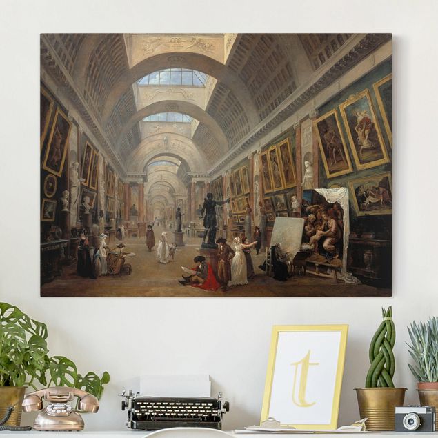 Riproduzioni quadri famosi Hubert Robert - Progetto di allestimento della grande galleria del Louvre