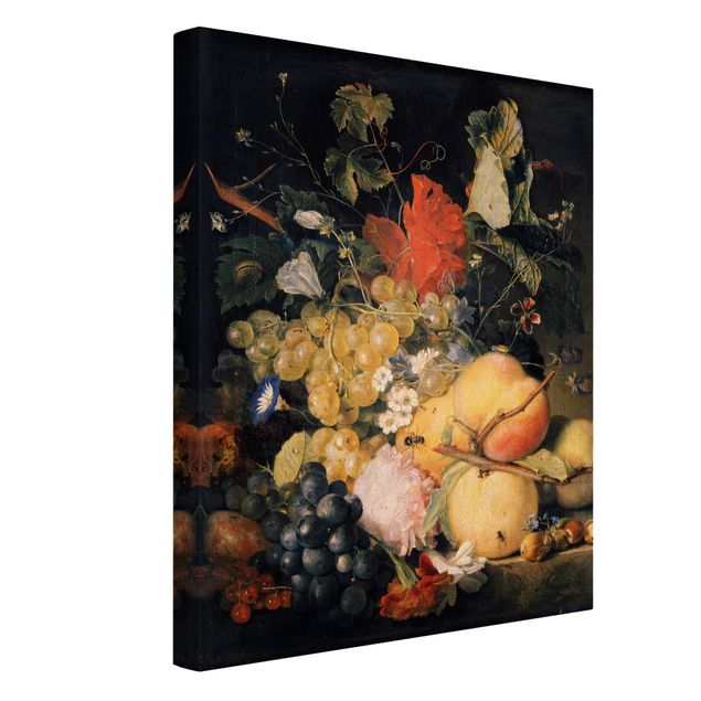 Quadri moderni   Jan van Huysum - Frutta, fiori e insetti