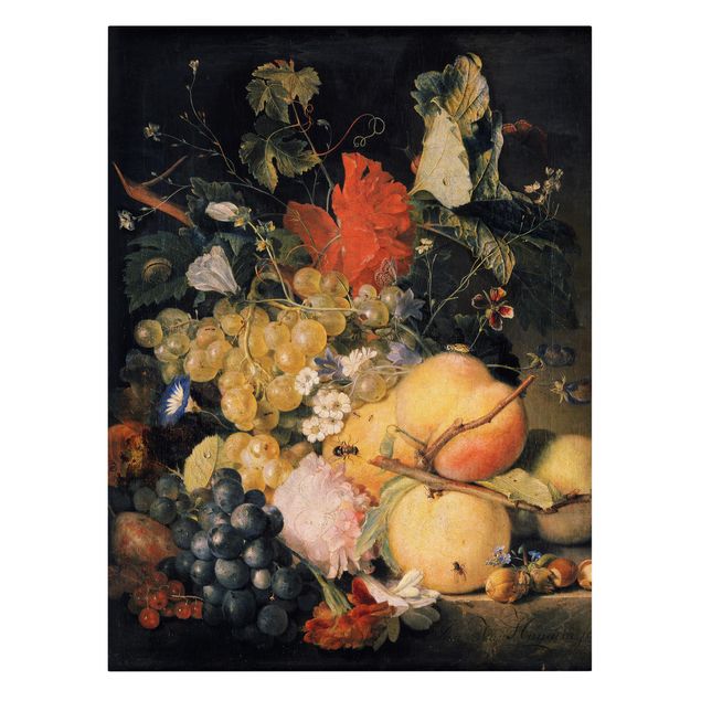 Quadri con fiori Jan van Huysum - Frutta, fiori e insetti