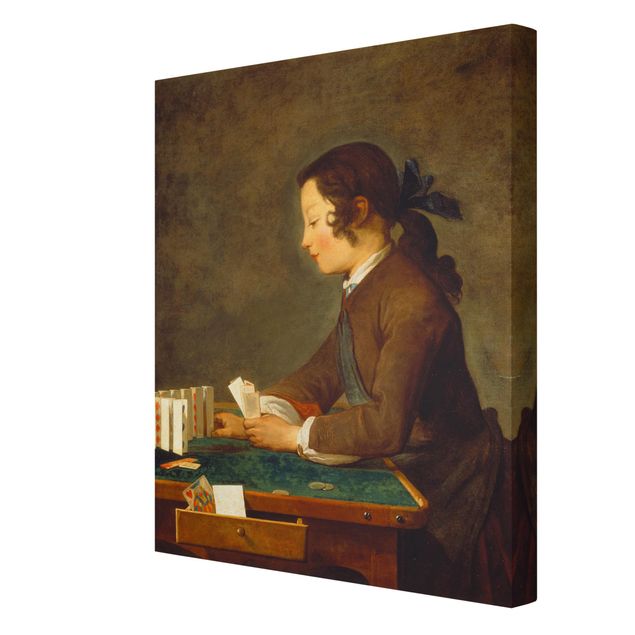 Riproduzioni quadri Jean-Baptiste Siméon Chardin - Giovane ragazza (ragazzo?) costruisce un castello di carte