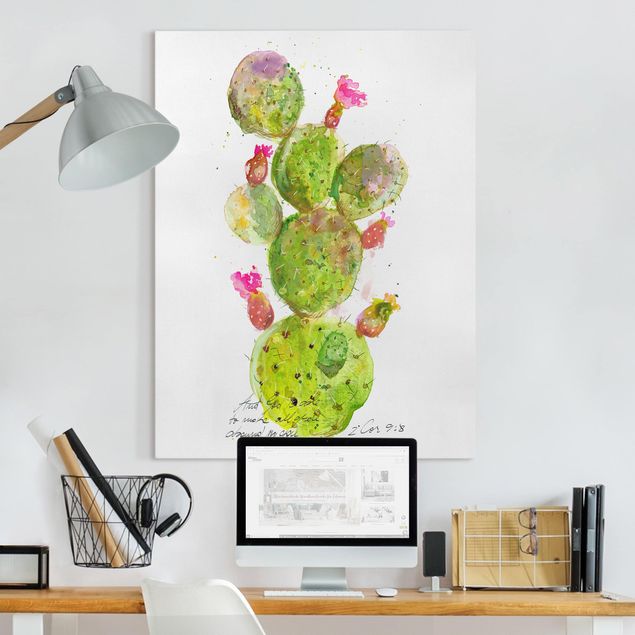 Quadri con fiori Cactus con versi biblici III