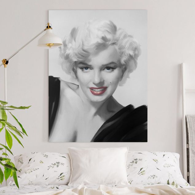 Quadri bianco e nero Marilyn sul divano