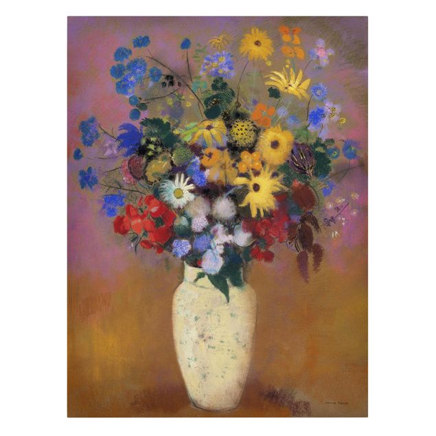 Riproduzioni quadri famosi Odilon Redon - Vaso bianco con fiori