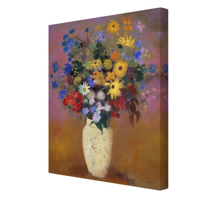Quadro colorato Odilon Redon - Vaso bianco con fiori