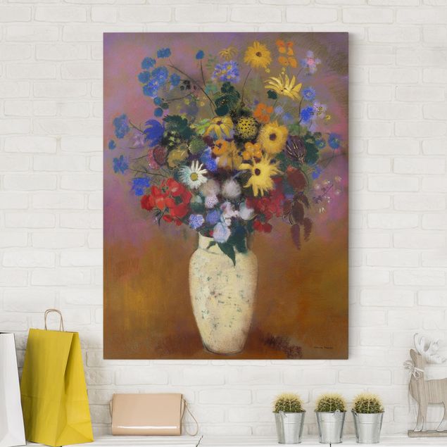 Stampe quadri famosi Odilon Redon - Vaso bianco con fiori