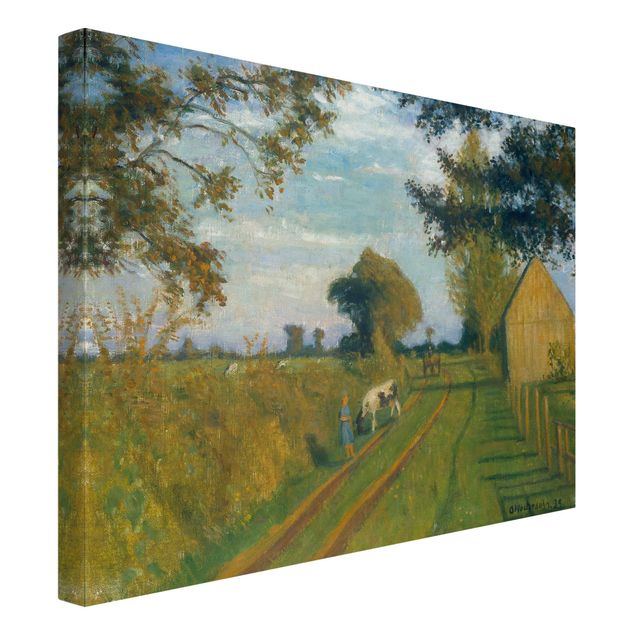 Quadri espressionismo Otto Modersohn - Sentiero al sole della sera