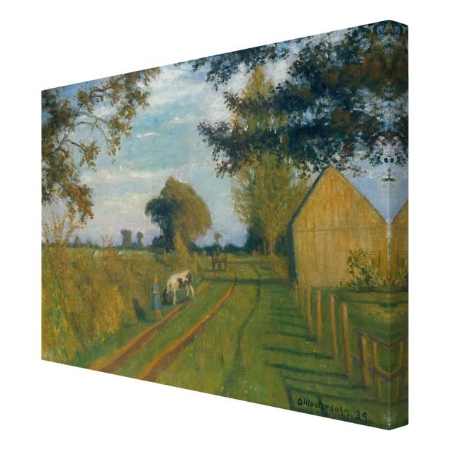 Riproduzione quadri famosi Otto Modersohn - Sentiero al sole della sera