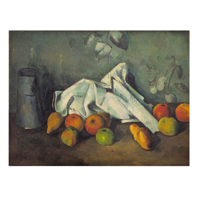Quadro moderno Paul Cézanne - Natura morta con barattolo di latte e mele