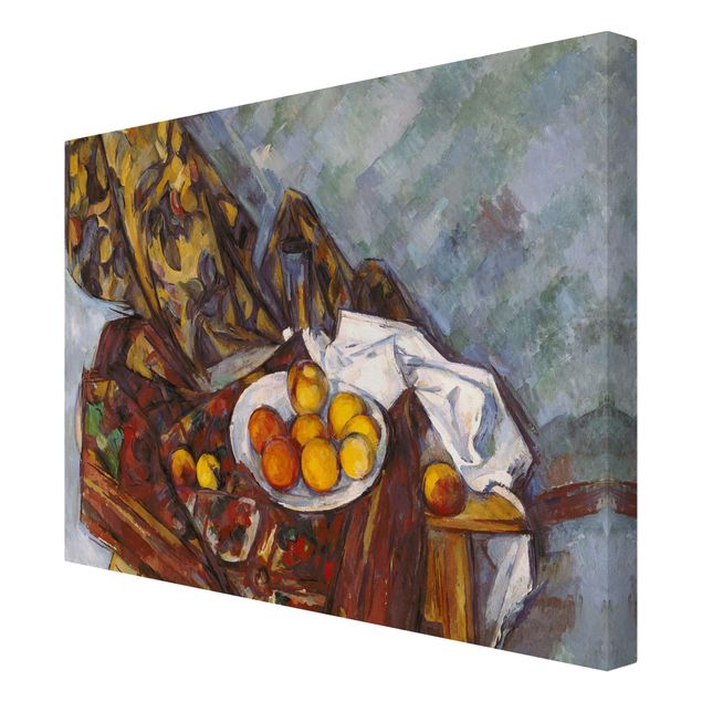 Riproduzioni quadri famosi Paul Cézanne - Natura morta, tendaggio di fiori e frutta