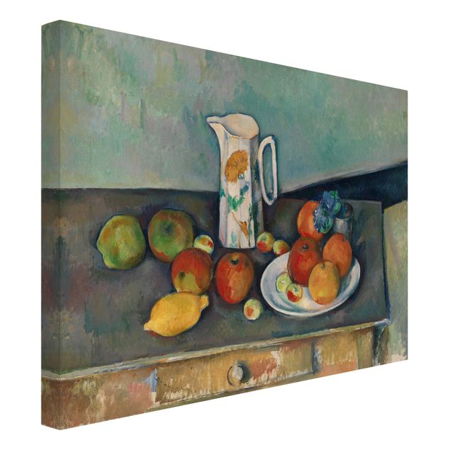 Stile di pittura Paul Cézanne - Natura morta con brocca di latte e frutta