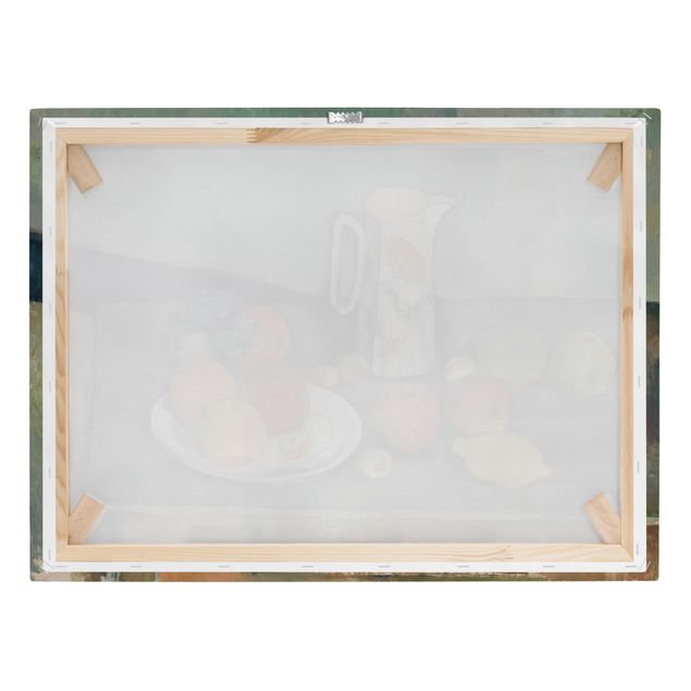 Riproduzioni su tela Paul Cézanne - Natura morta con brocca di latte e frutta