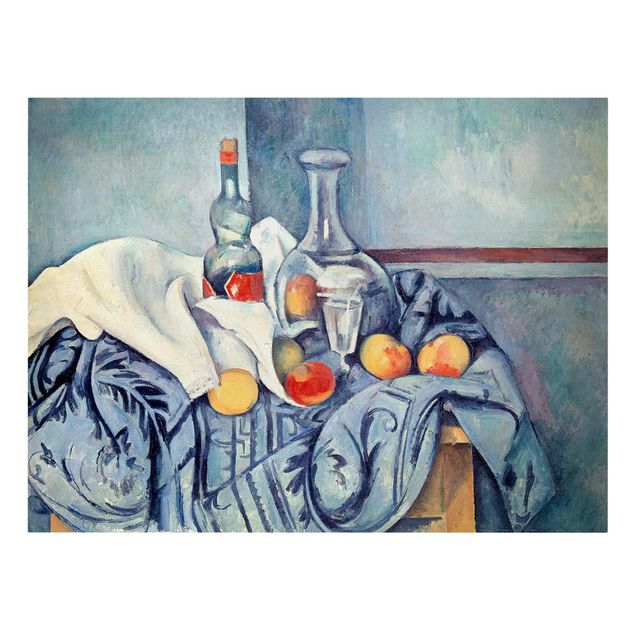 Stile di pittura Paul Cézanne - Natura morta con pesche e bottiglie
