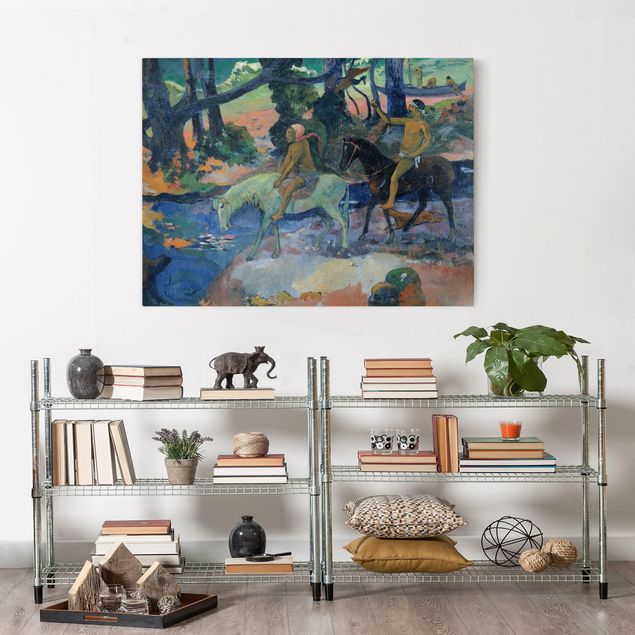 Quadri su tela con cani Paul Gauguin - La fuga, il guado
