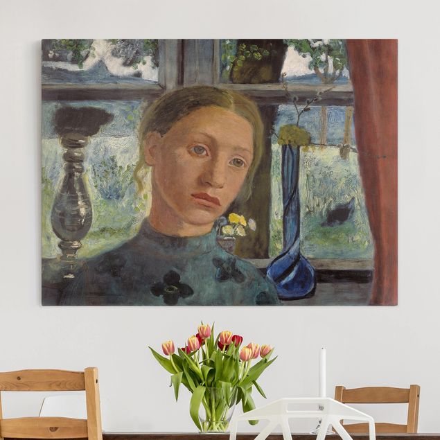 Quadri espressionismo Paula Modersohn-Becker - Testa di ragazza davanti alla finestra