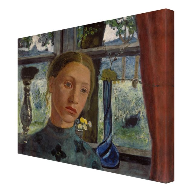 Riproduzione quadri famosi Paula Modersohn-Becker - Testa di ragazza davanti alla finestra