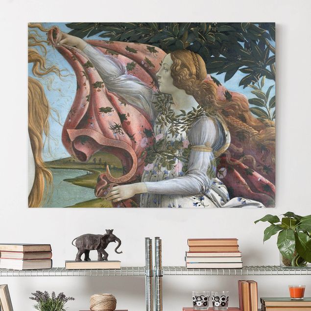 Stampe quadri famosi Sandro Botticelli - La nascita di Venere. Dettaglio: Flora