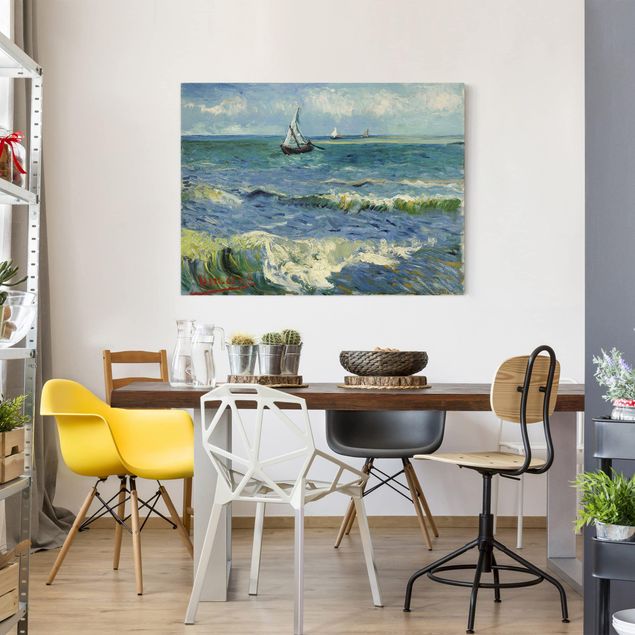 Puntinismo quadri famosi Vincent Van Gogh - Paesaggio marino vicino a Les Saintes-Maries-De-La-Mer
