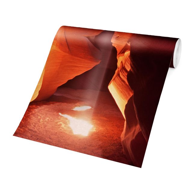Carte da parati arancioni Fascio di luce nel Canyon di Antelope