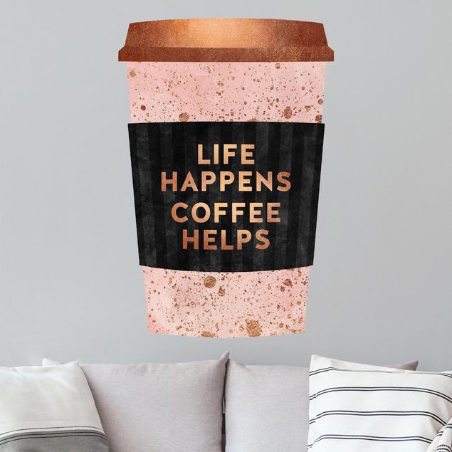 Quadri Elisabeth Fredriksson Life Happens - Coffee Helps
