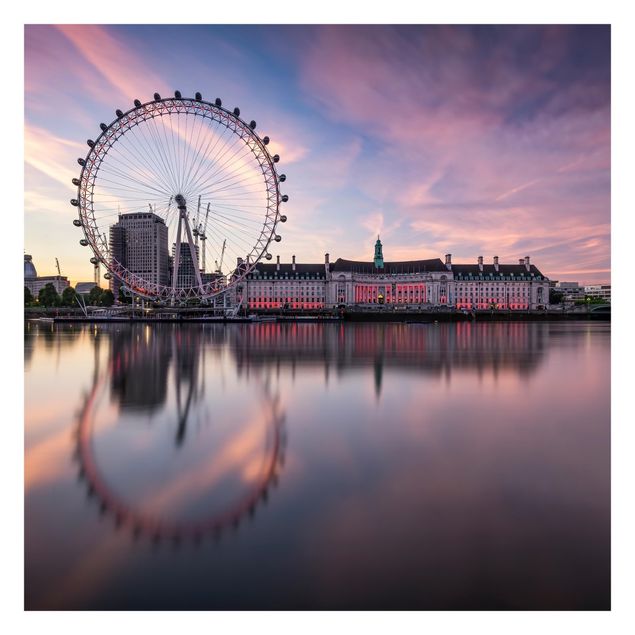 Carte da parati architettura London Eye all'alba