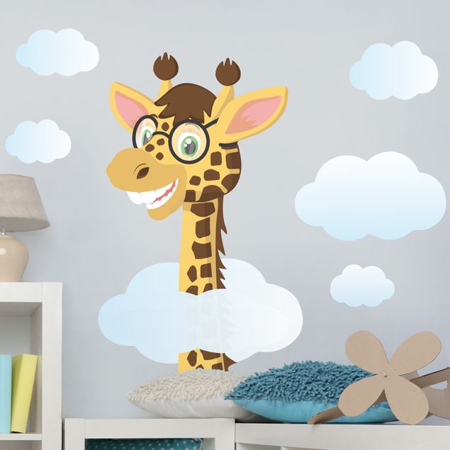 Autocolantes de parede girafas Giraffa divertente