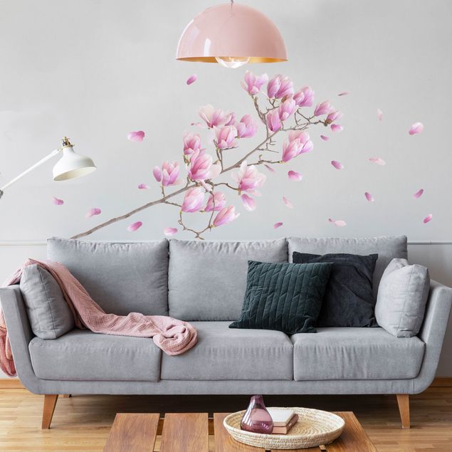 Fiori adesivi per pareti Set rami di magnolia