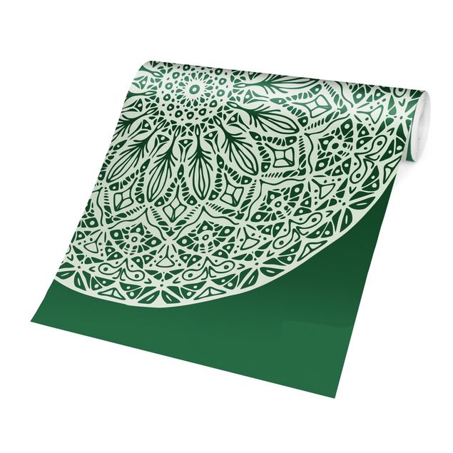 Carte da parati spirituali Mandala Ornamento Sfondo Verde