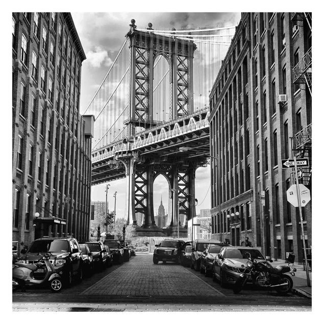 Carta da parati bianco e nero  Ponte di Manhattan in America
