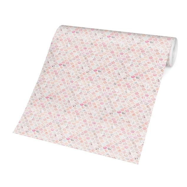 Carta da parati tessuto non tessuto Motivo di marmo rosa