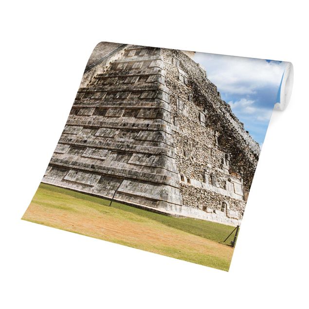 Carta da parati blu Tempio Maya