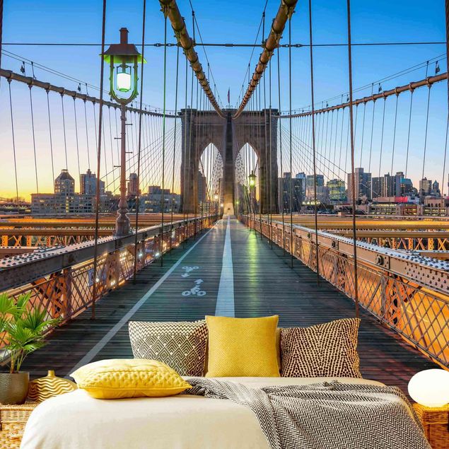 Carta parati New york L'alba sul ponte di Brooklyn