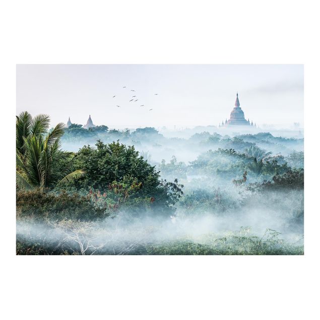 Carte da parati architettura Nebbia mattutina sulla giungla di Bagan