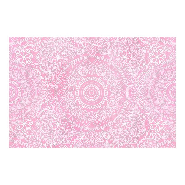 Carte da parati rosa Pattern Mandala Rosa Chiaro
