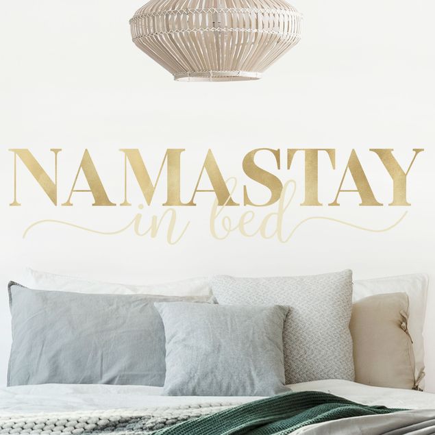 Adesivi murali frasi Namastay a letto Oro