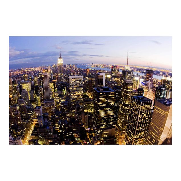 Carte da parati città Skyline di New York di notte