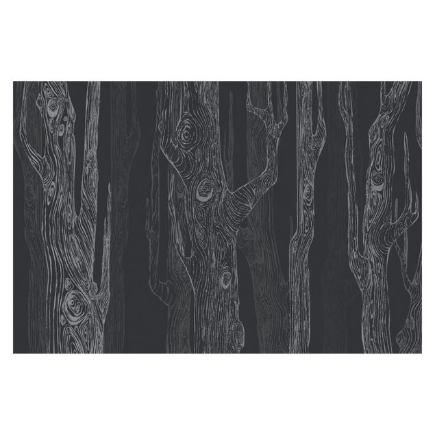 Carta da parati bianco e nero  No.MW20 Living forest anthracite grey
