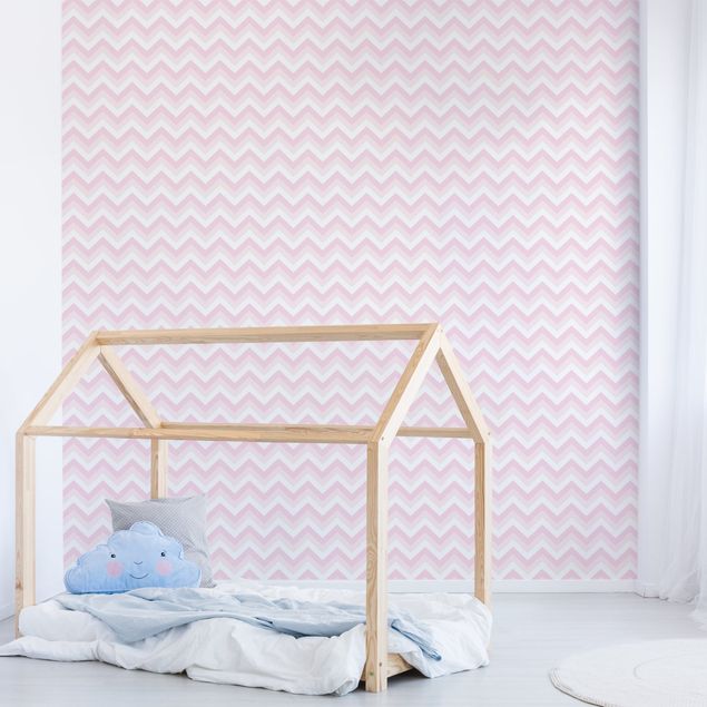 Decorazioni camera neonato No.YK37 Motivo a zig zag rosa chiaro