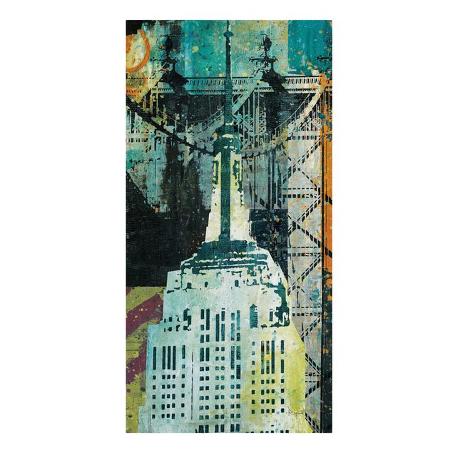 Quadro astratto NY Graffiti Empire State Building